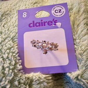 *new* Claire's Silver Cubic Zirconia Stackable Ring Set